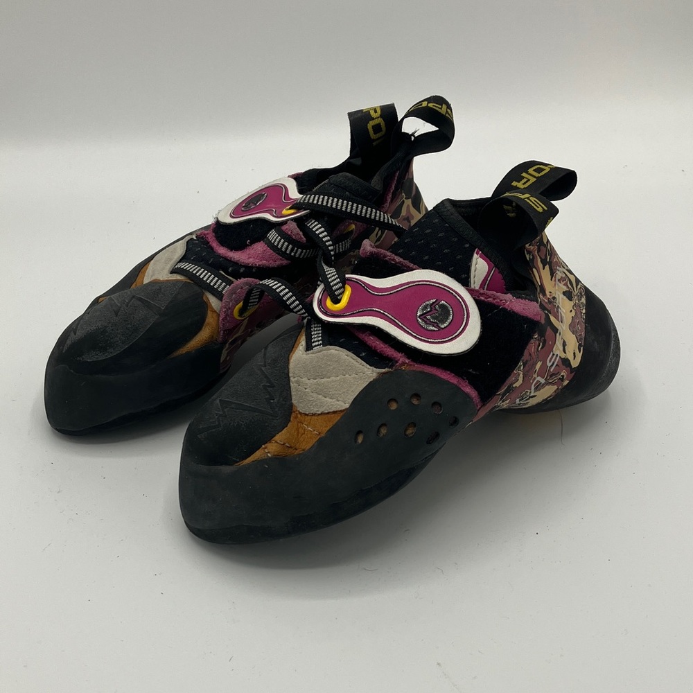 La Sportiva Women's Multicolor Climbing Shoes - Black, Pink, Tan